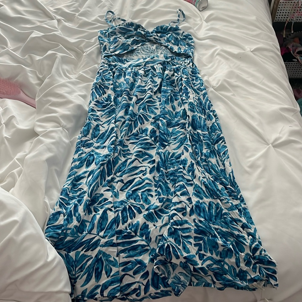 shein blue maxi dress